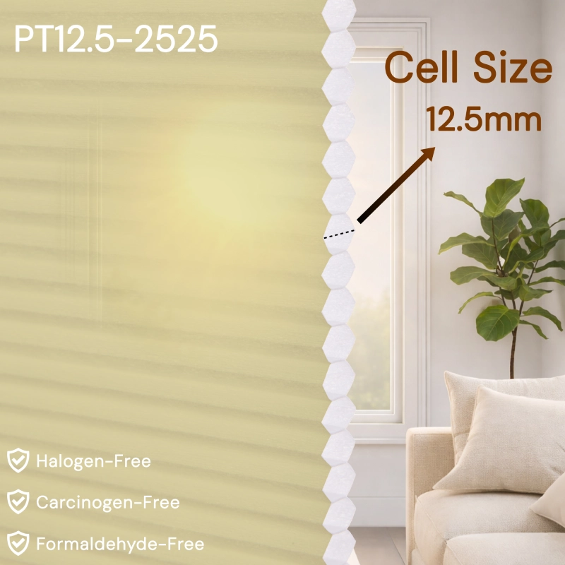 12.5 mm Yellow Light-Filtering Cellular Shade Fabric
