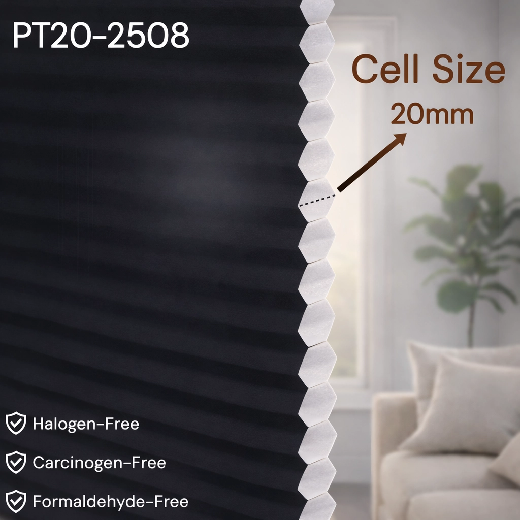 20 mm Black Light Filtering Cellular Shade Fabric
