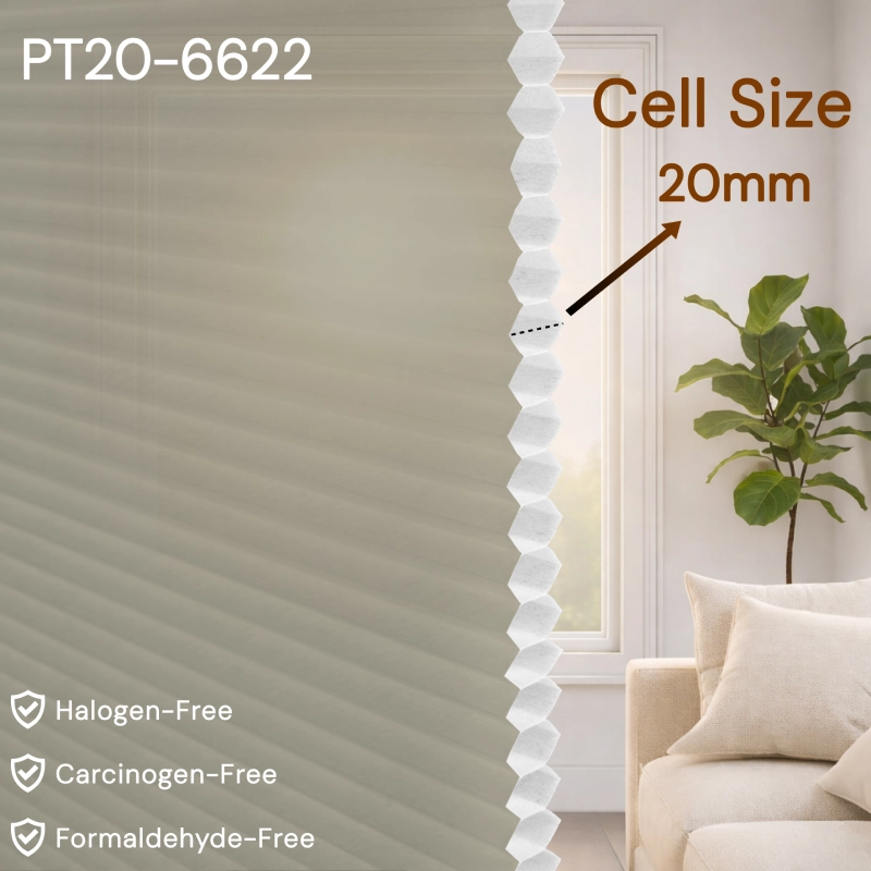 20 mm Latte Light Filtering Cellular Shade Fabric
