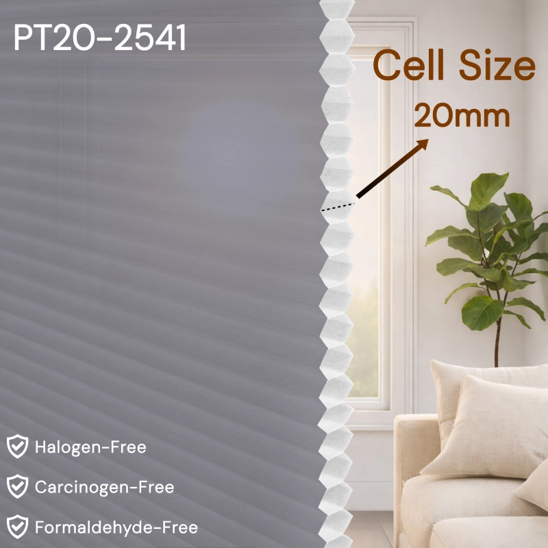 20 mm Mauve Grey Light-Filtering Cellular Shade Fabric
