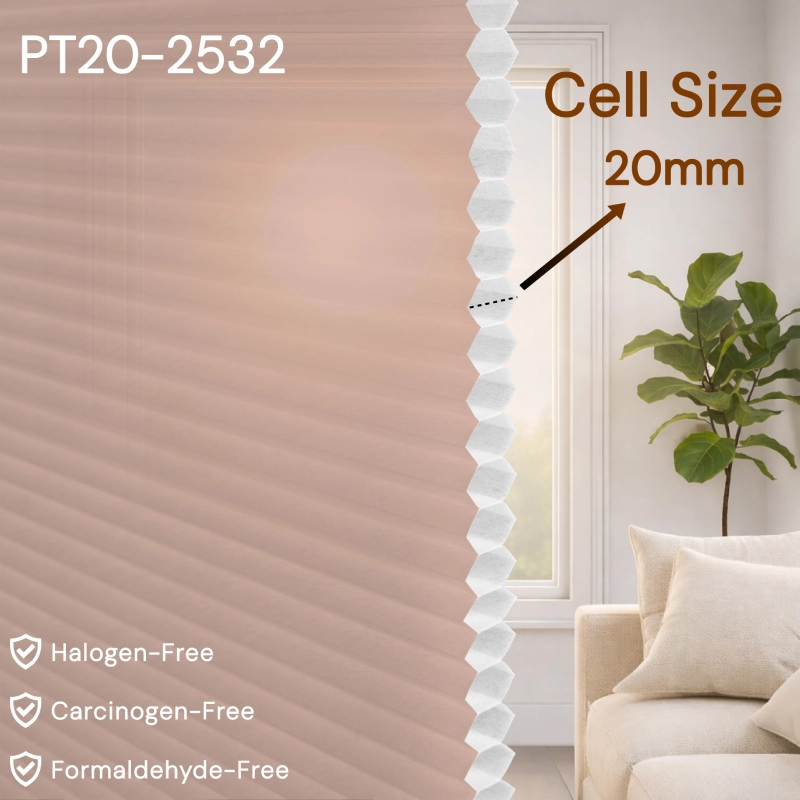 20 mm Pink Light Filtering Cellular Shade Fabric
