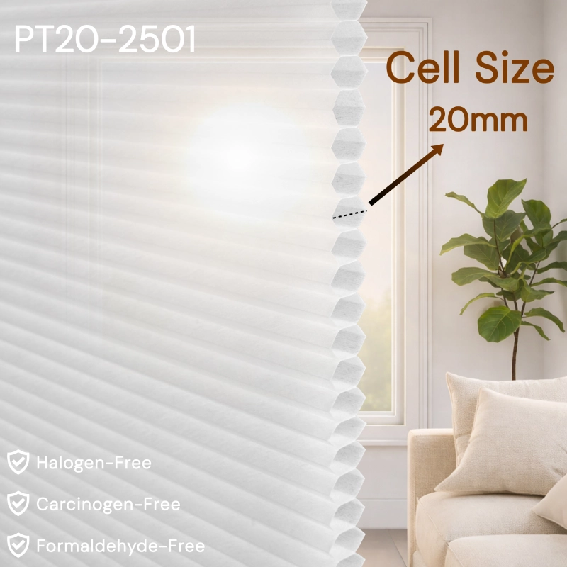 20 mm White Light Filtering Cellular Shade Fabric
