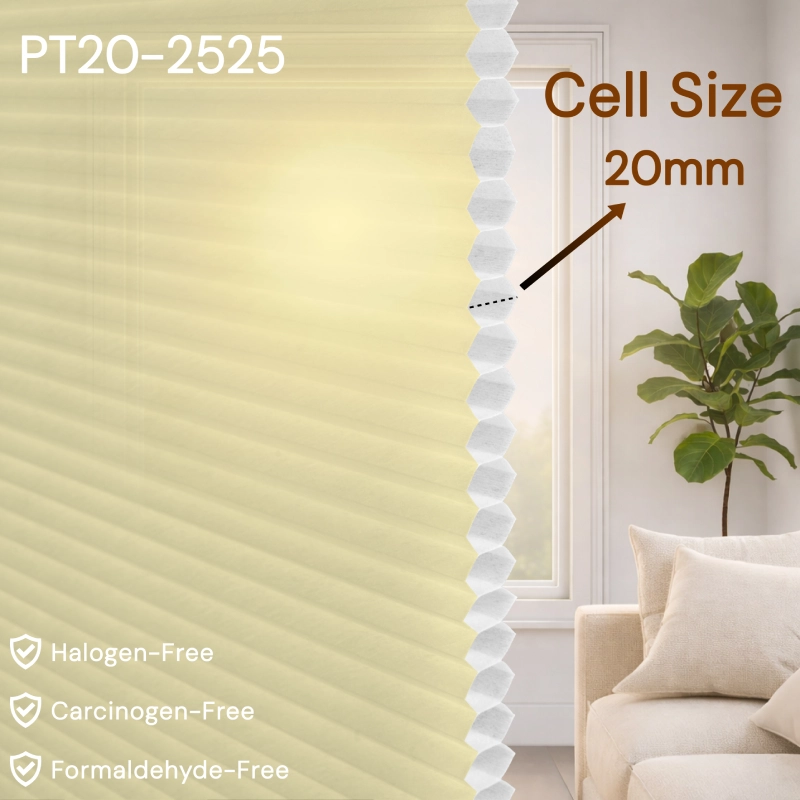 20 mm Yellow Light-Filtering Cellular Shade Fabric
