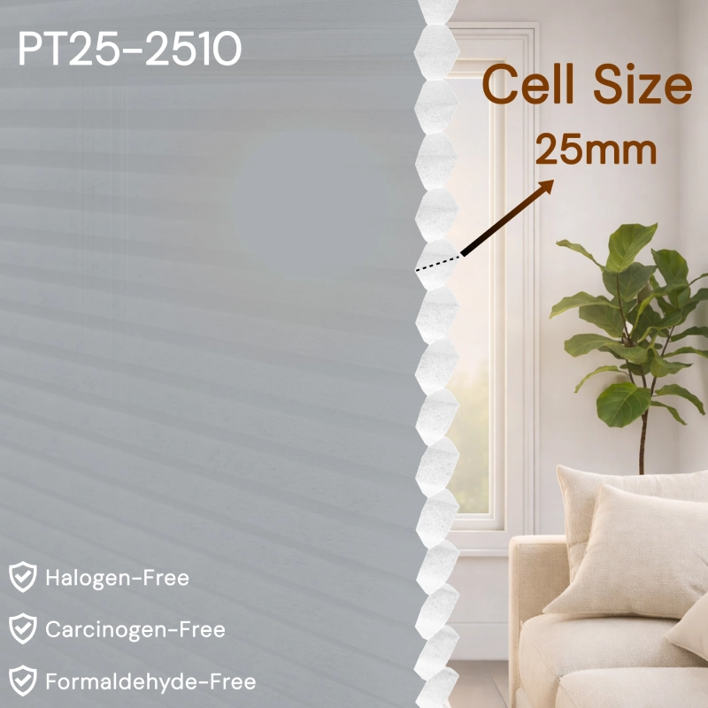 25 mm Ash Grey Light Filtering Cellular Shade Fabric
