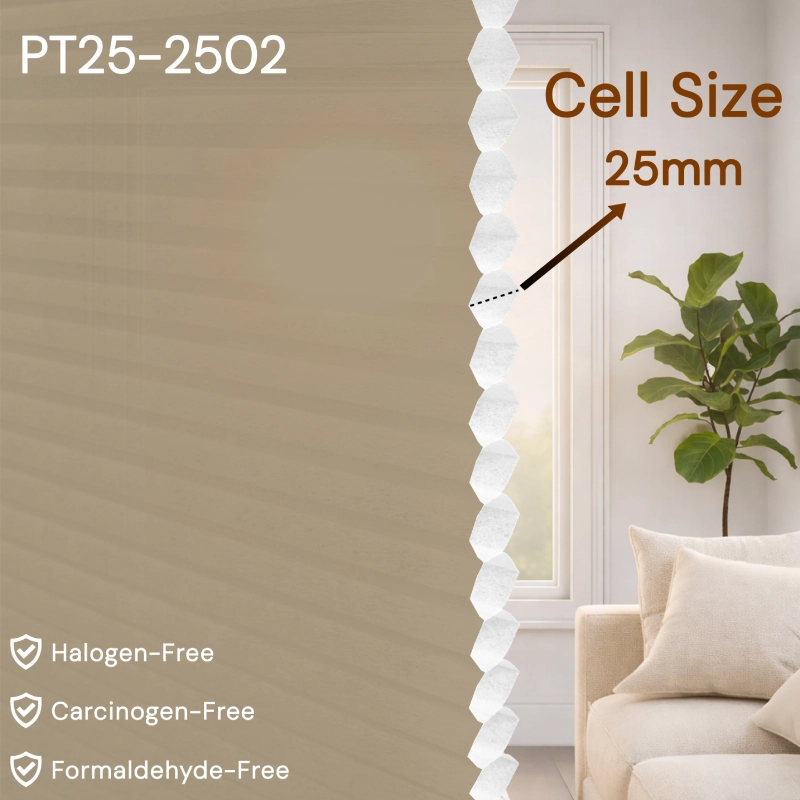 25 mm Beige Light-Filtering Cellular Shade Fabric
