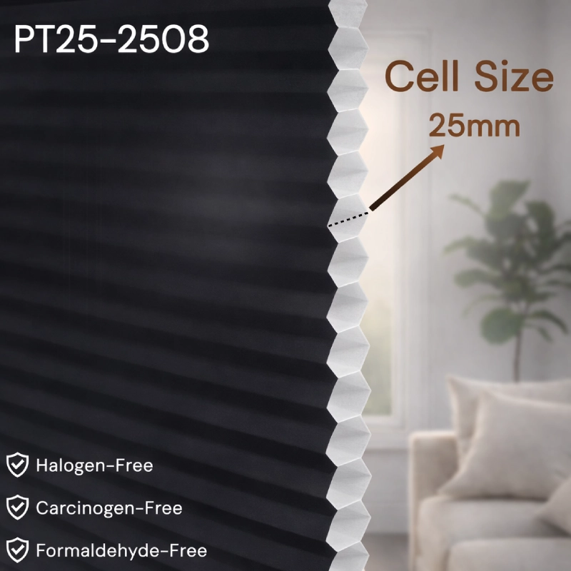 25 mm Black Light Filtering Cellular Shade Fabric
