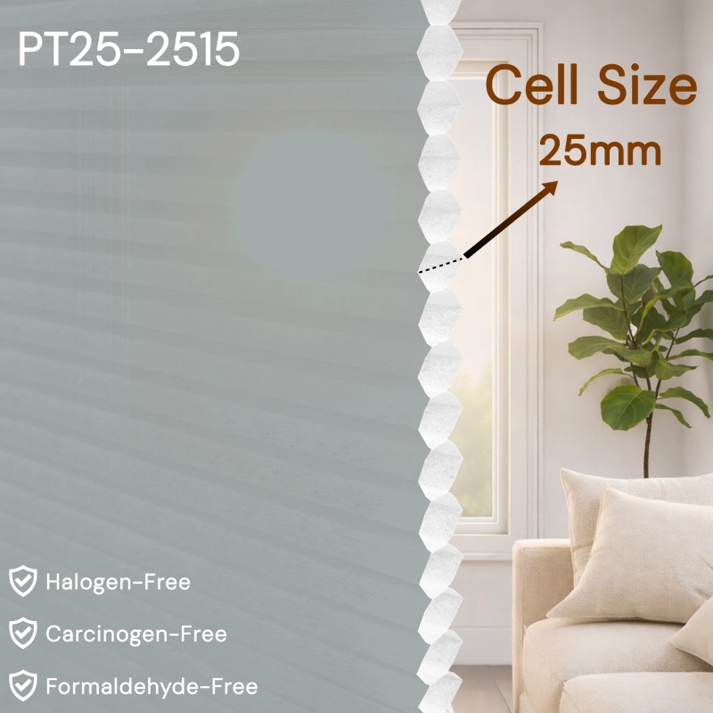 25 mm Dove Grey Light Filtering Cellular Shade Fabric
