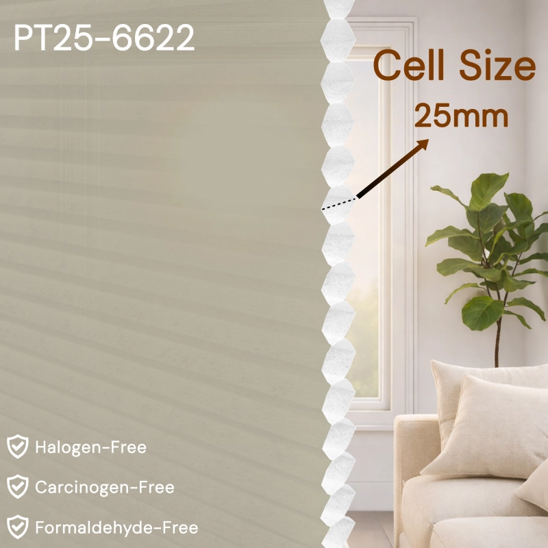 25 mm Latte Light Filtering Cellular Shade Fabric
