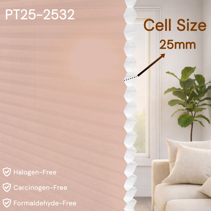 25 mm Pink Light Filtering Cellular Shade Fabric
