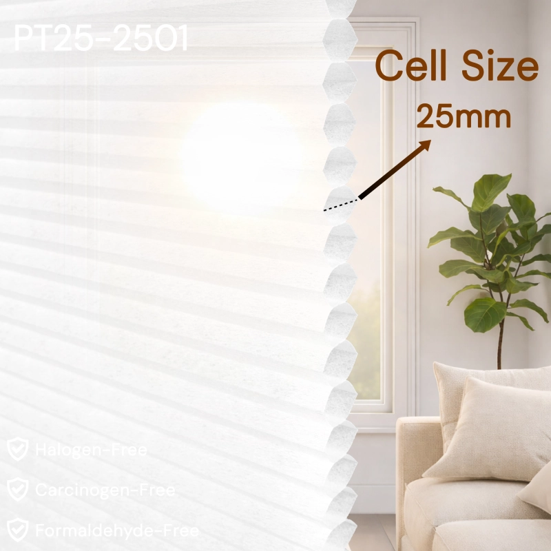 25 mm White Light-Filtering Cellular Shade Fabric