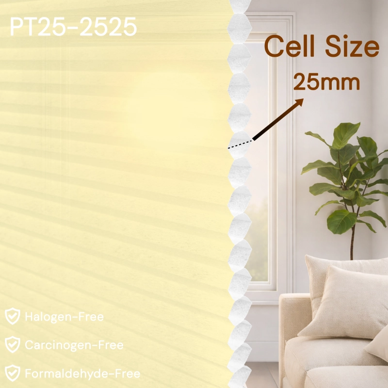 25 mm Yellow Light-Filtering Cellular Shade Fabric
