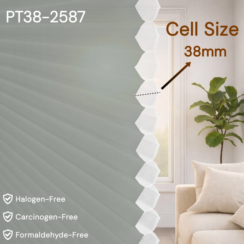 38 mm Light Grey Light-Filtering Cellular Shade Fabric