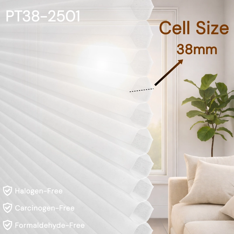 38 mm White Light-Filtering Cellular Shade Fabric