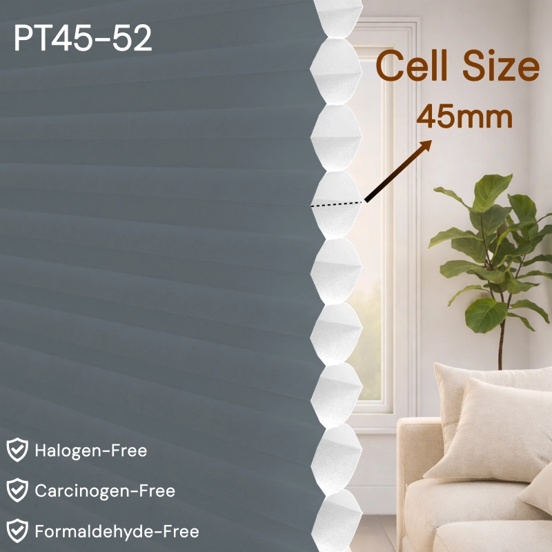 45 mm Dark Grey Light-Filtering Cellular Shade Fabric
