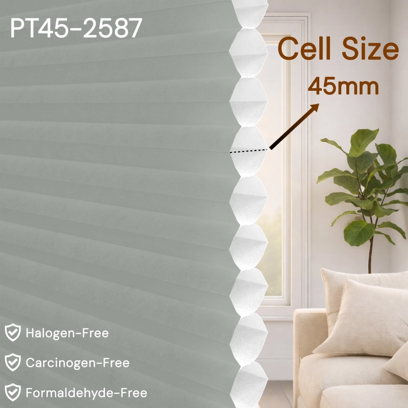 45 mm Light Grey Light-Filtering Cellular Shade Fabric