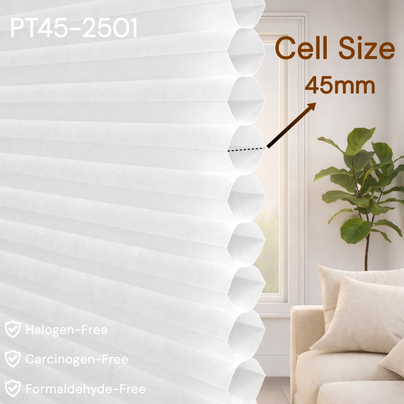 45 mm White Light-Filtering Cellular Shade Fabric