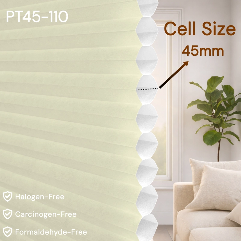 45 mm Yellow Light-Filtering Cellular Shade Fabric