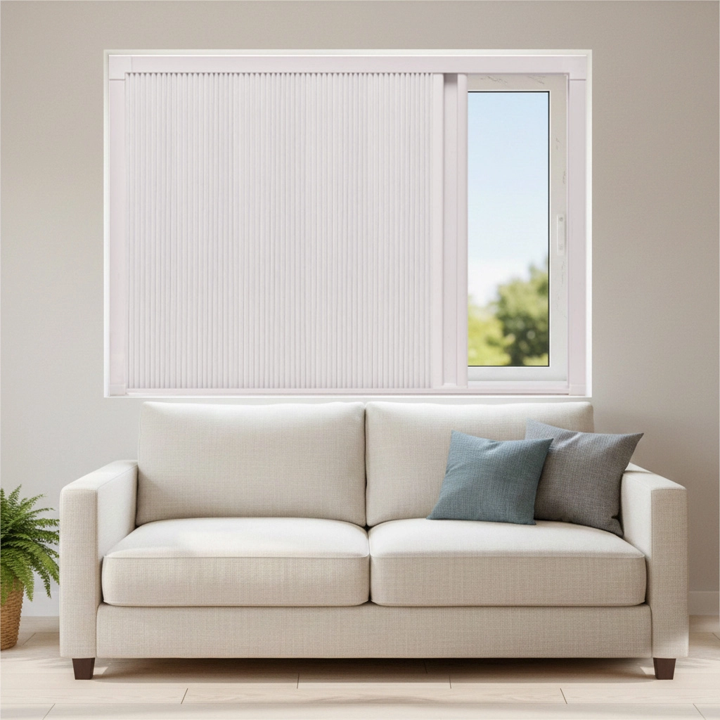 Cellular Shade for Sliding Window in living room