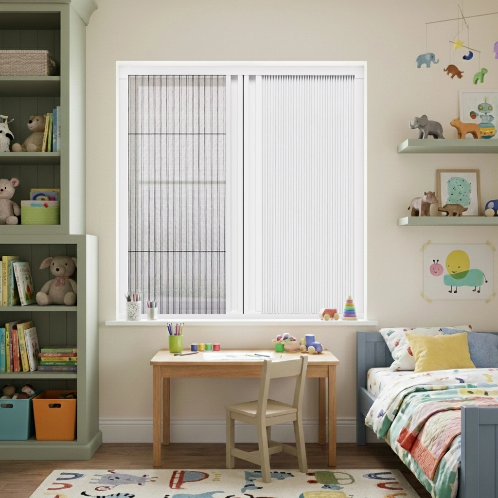 Day and Night Cellular Shade for Sliding Window in Children's Room