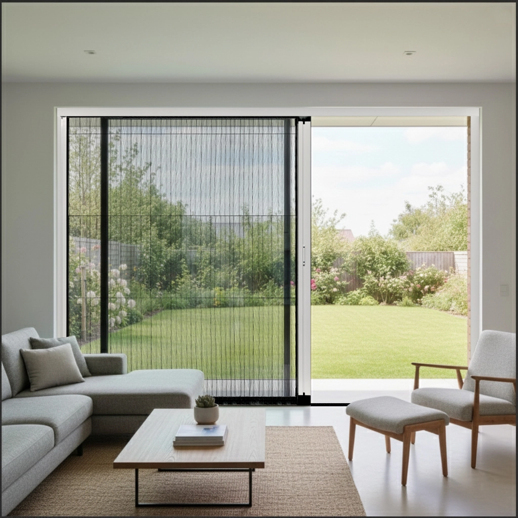 Folding Screen Door in living room