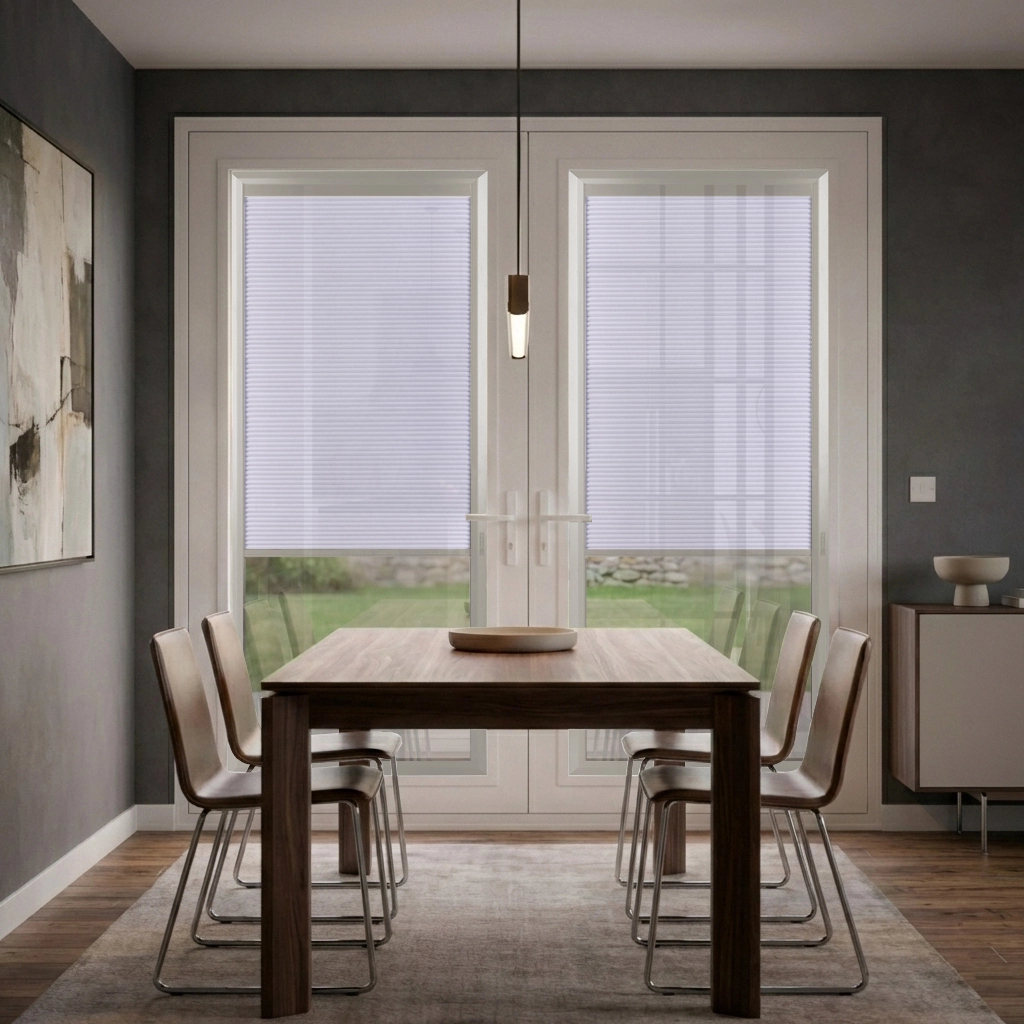 Motorized Cellular Shade for Casement Window with Single Glass