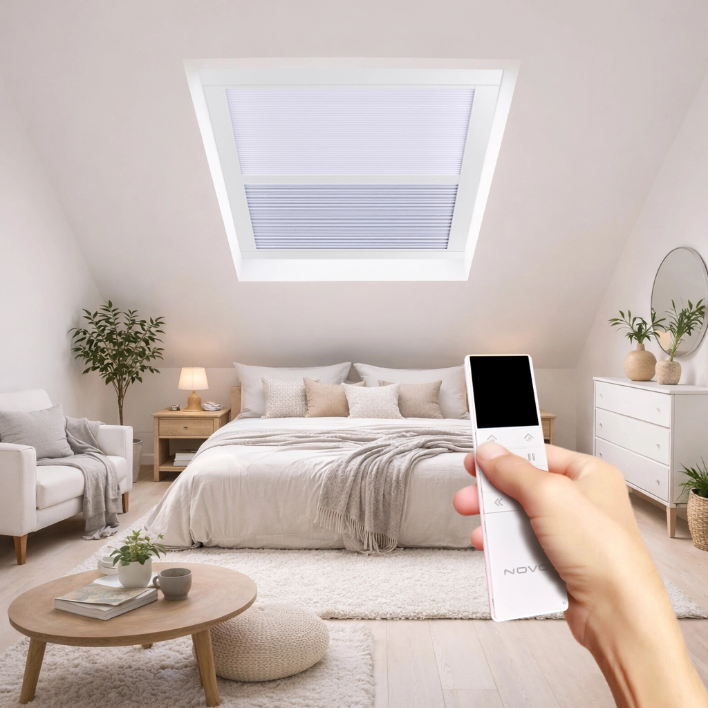 Motorized Day & Night Cellular Shade for Skylight