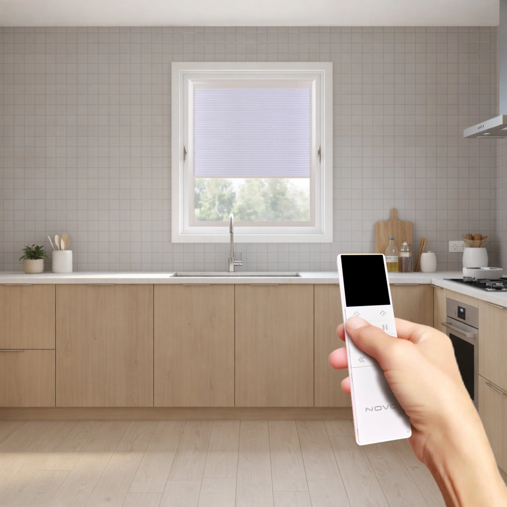 Motorized Removable Cellular Shade for Casement Window