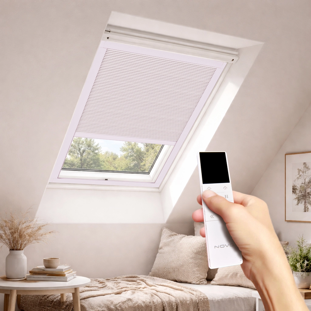 Motorized Blackout Cellular Shade for Skylight