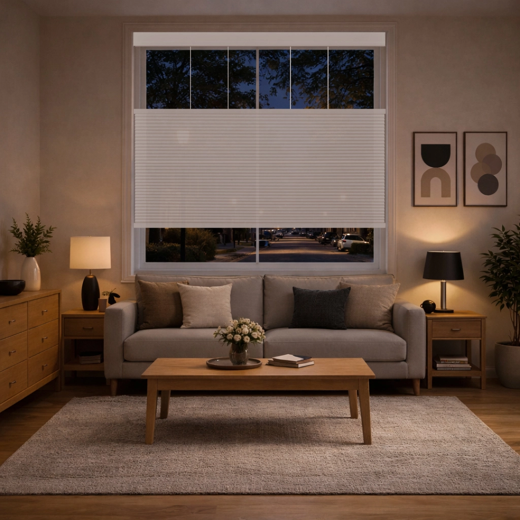 Cordless TDBU Light Filtering Cellular Shade