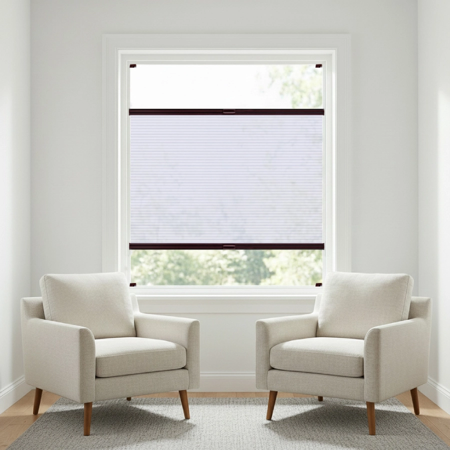 Cutstom Light Filtering TDBU Cellular Shade in Living Room