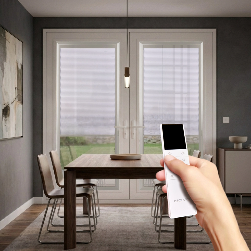 E80 Motorized Light Filtering Cellular Shade