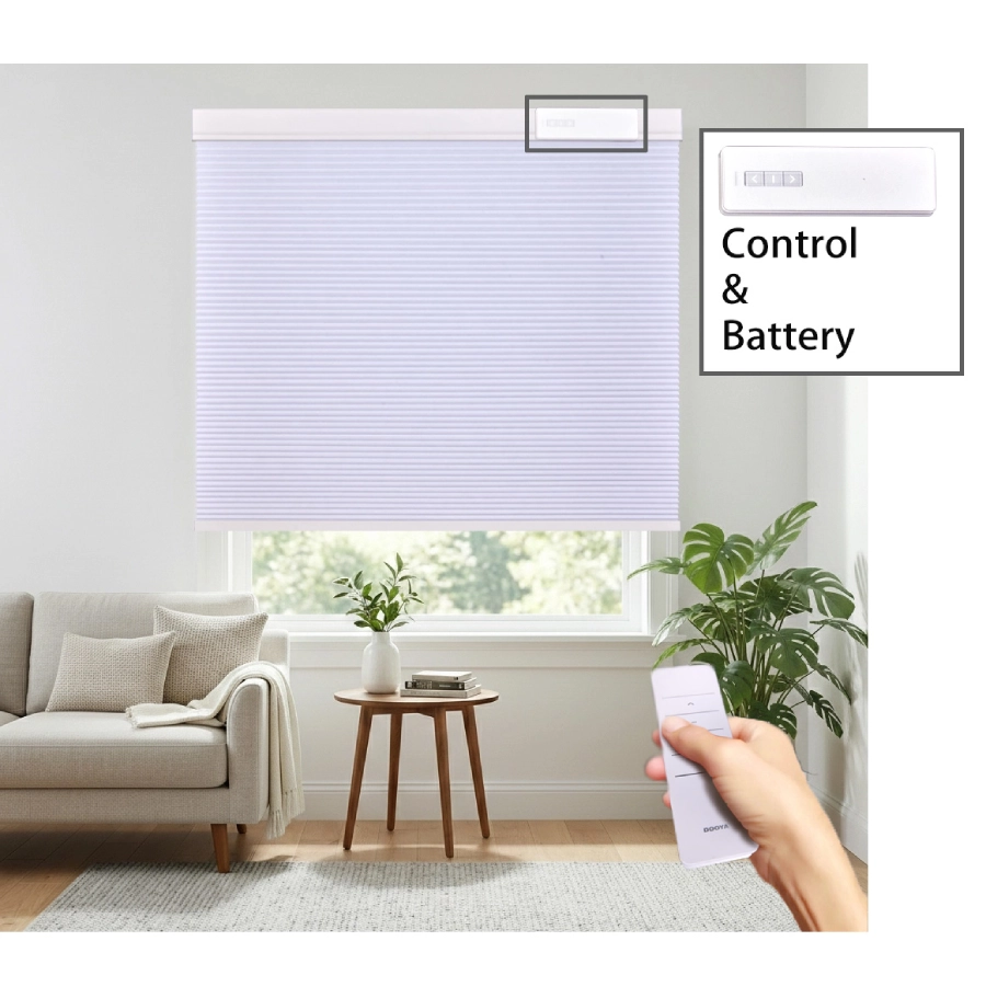 Motorized Cellular Shade with External Lithium Battery