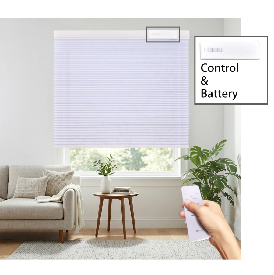C69 Light Filtering Cellular Shade with External Lithium Battery