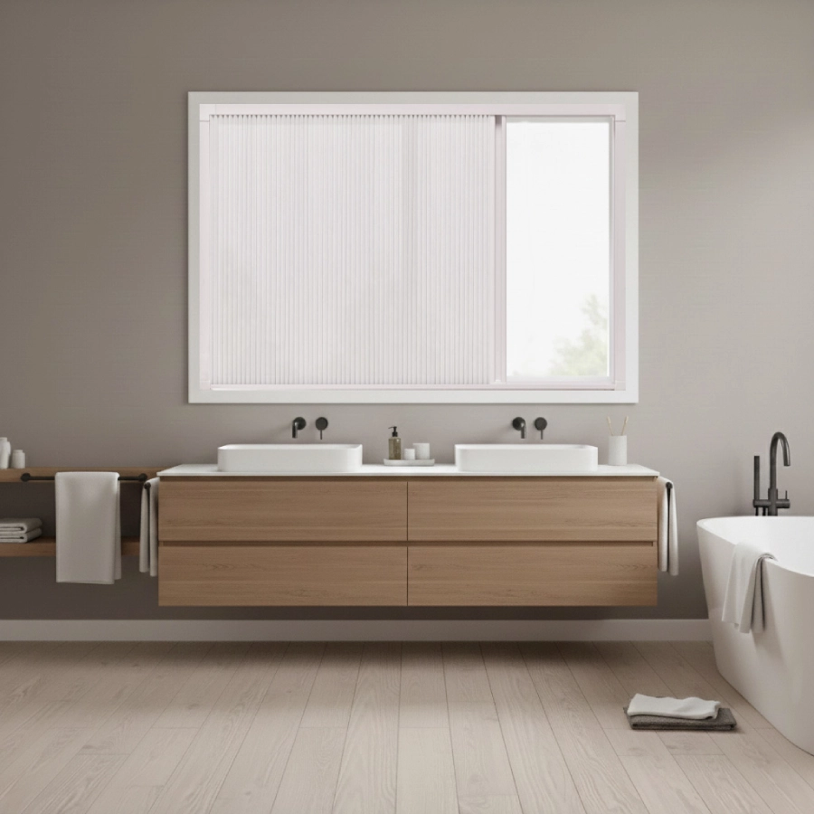 Light Filtering Cellular Shade for Sliding Window
