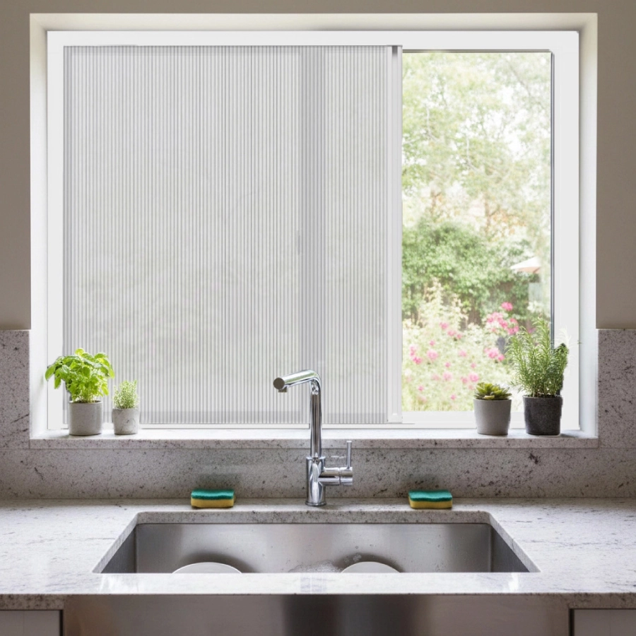 Light Filtering Cellular Shade for Sliding Window in Kitchen