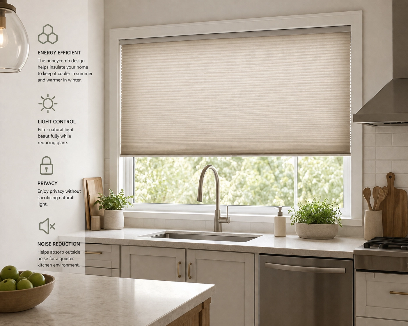 cellular shade for kitchen